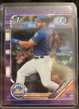 TIM TEBOW ROOKIE CARD 2019 Bowman Chrome RARE PURPLE SHIMMER REFRACTOR Mets RC!. rookie card picture