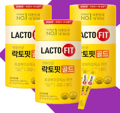 [3-Pack] ChongKunDang LACTO-FIT Gold Probiotics (50 Sticks x 3) - Total 150 p