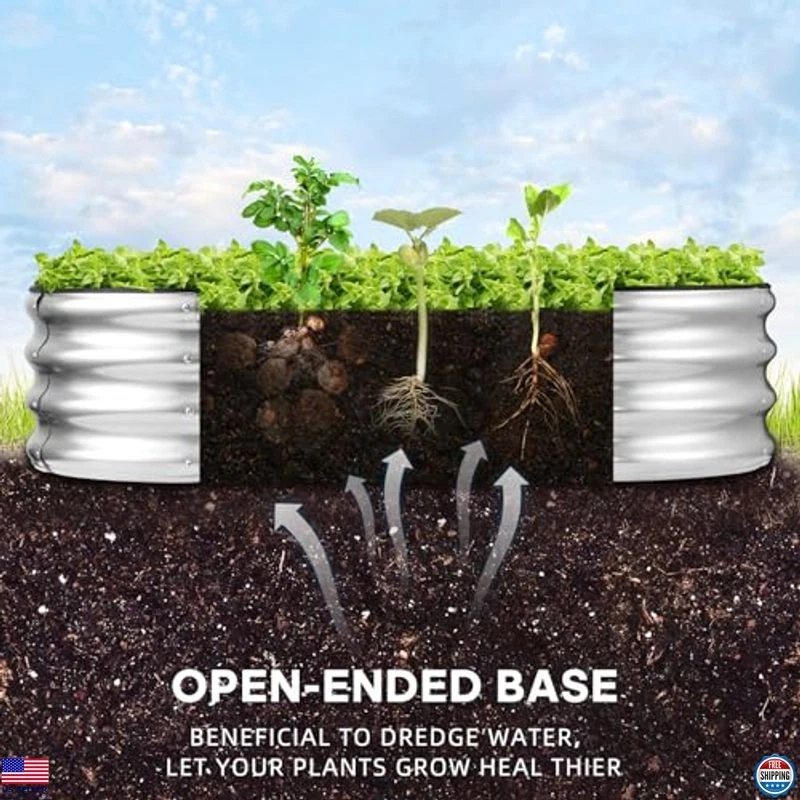 Paquete de 2 camas de jardín elevadas galvanizadas JERIA - 4 pies x 2 pies x 1 pie jardineras para plantas Foto 4 de 4