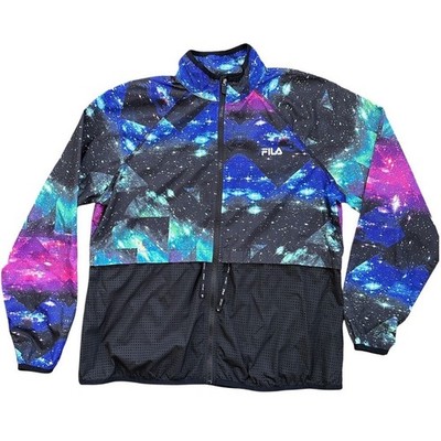 Fila Sport Windbreaker Wmn XL Galaxy Space Print Mesh Full Zip Jacket Excellent