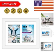 Versatile 4x6/8x10 Collage Frame - Shatter-Resistant Glass - White Elegance