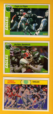 1988 Fleer Action Philadelphia Eagles Set RANDALL CUNNINGHAM REGGIE WHITE