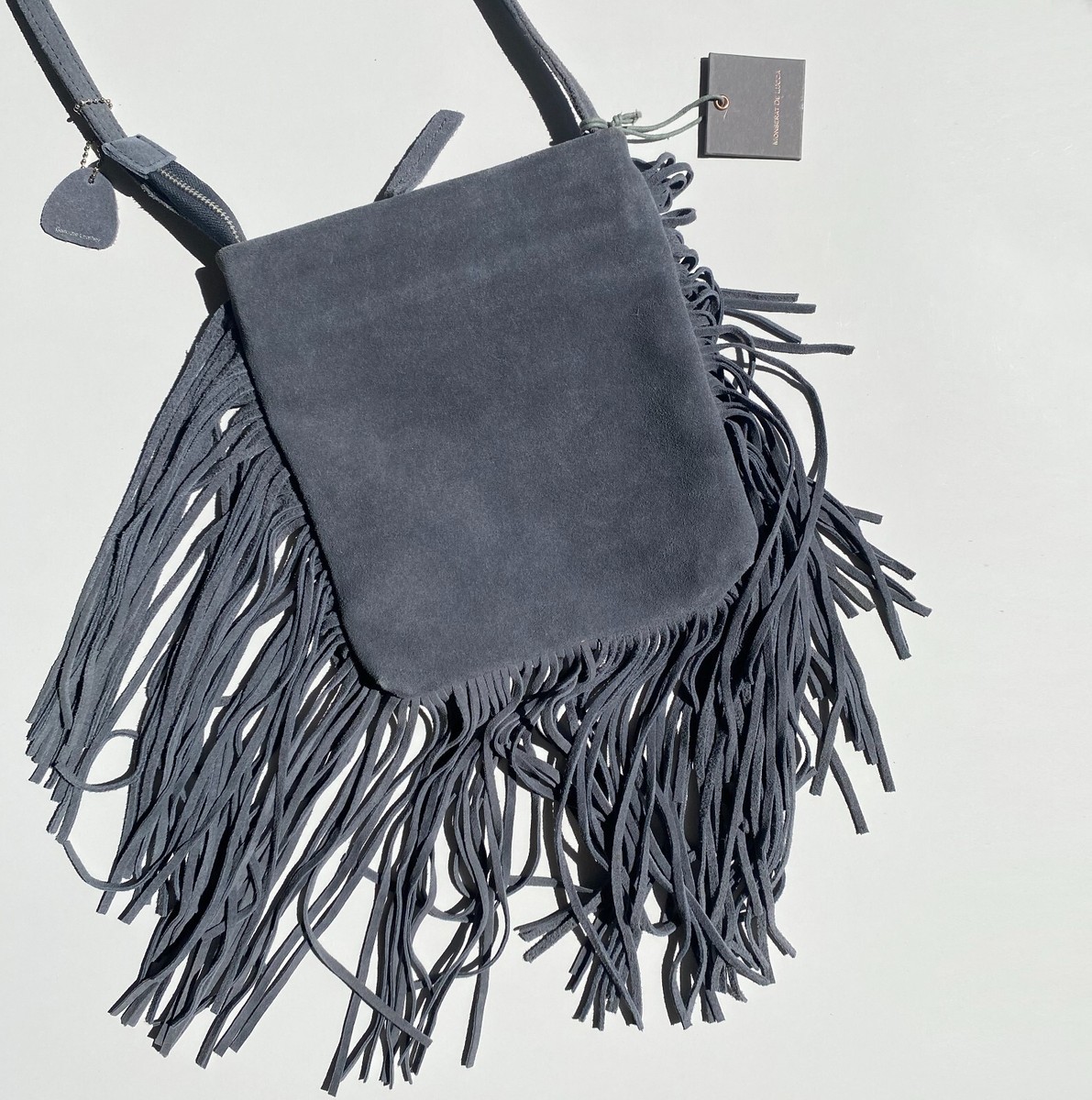 NWT Monserat de Lucca Fringe Crossbody Genuine Leather Suede  display picture 1
