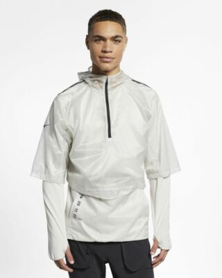 Nike Herren Running Top Tech Pack 2in1 Herren Packable Outer Shell Hoodie Hybrid 