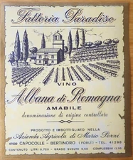 Wine label ITALY FARM PARADISE Albana R Amabile Mario Pezzi wine labels