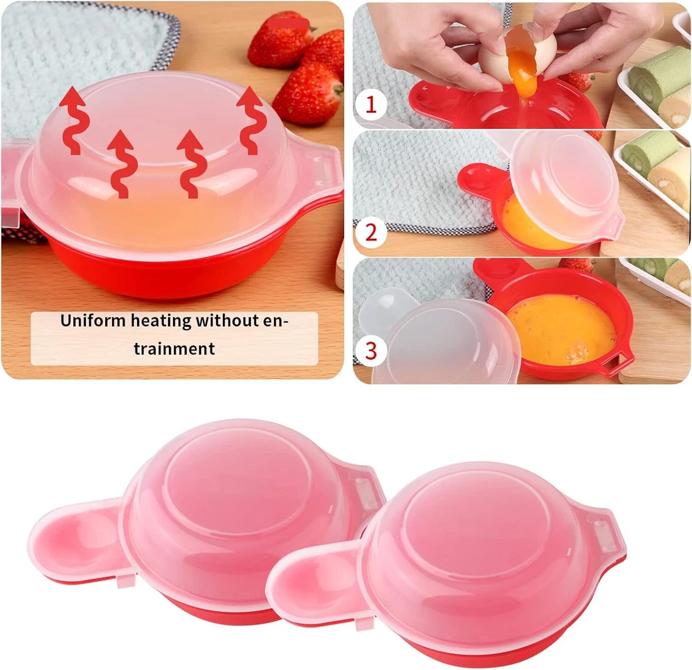 2 sets Microwave Egg Cooker,1 Minute Fast Hamburg Omelet Maker Red 2 sets Microwave Egg Cooker,1 Minute Fast Hamburg Omelet Maker Red