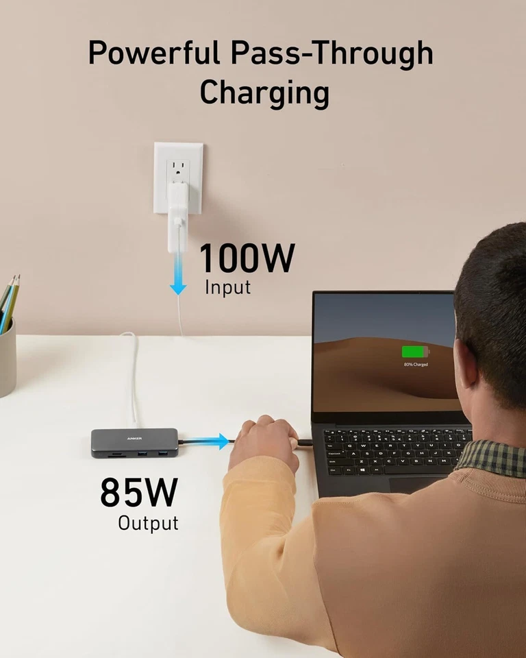 Anker PowerExpand 8-in-1 USB-C Hub Adapter 4K 60Hz HDMI Port 10Gbps Data 100W PD - Image 4 of 4