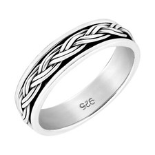 Elegantly Simple Braided Band Sterling Silver Ring-8