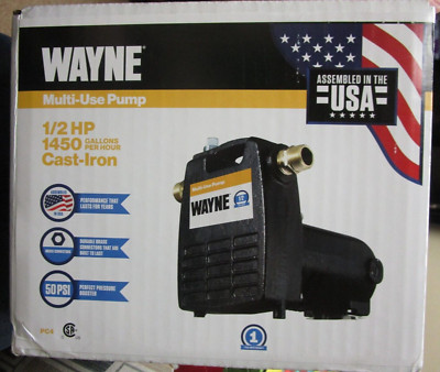 Wayne PC4 1/2HP 1450GPH Cast-Iron Multi-Use Pump #55832 BRAND NEW