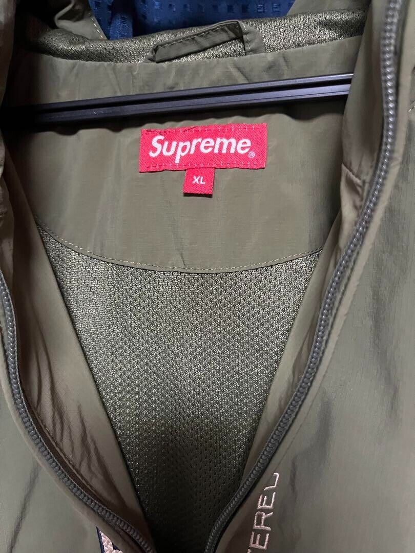 Supreme Paneled Half Zip Pullover Hoddie Olive Green Men's Supreme Paneled Half Zip Pullover Hoddie Olive Green Men's
