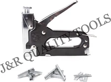 3-Way Staple Gun Heavy Duty Upholstery Wood Ceiling Round Staple Nails 