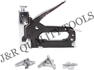 3-Way Staple Gun Heavy Duty Upholstery Wood Ceiling Round Staple Nails 