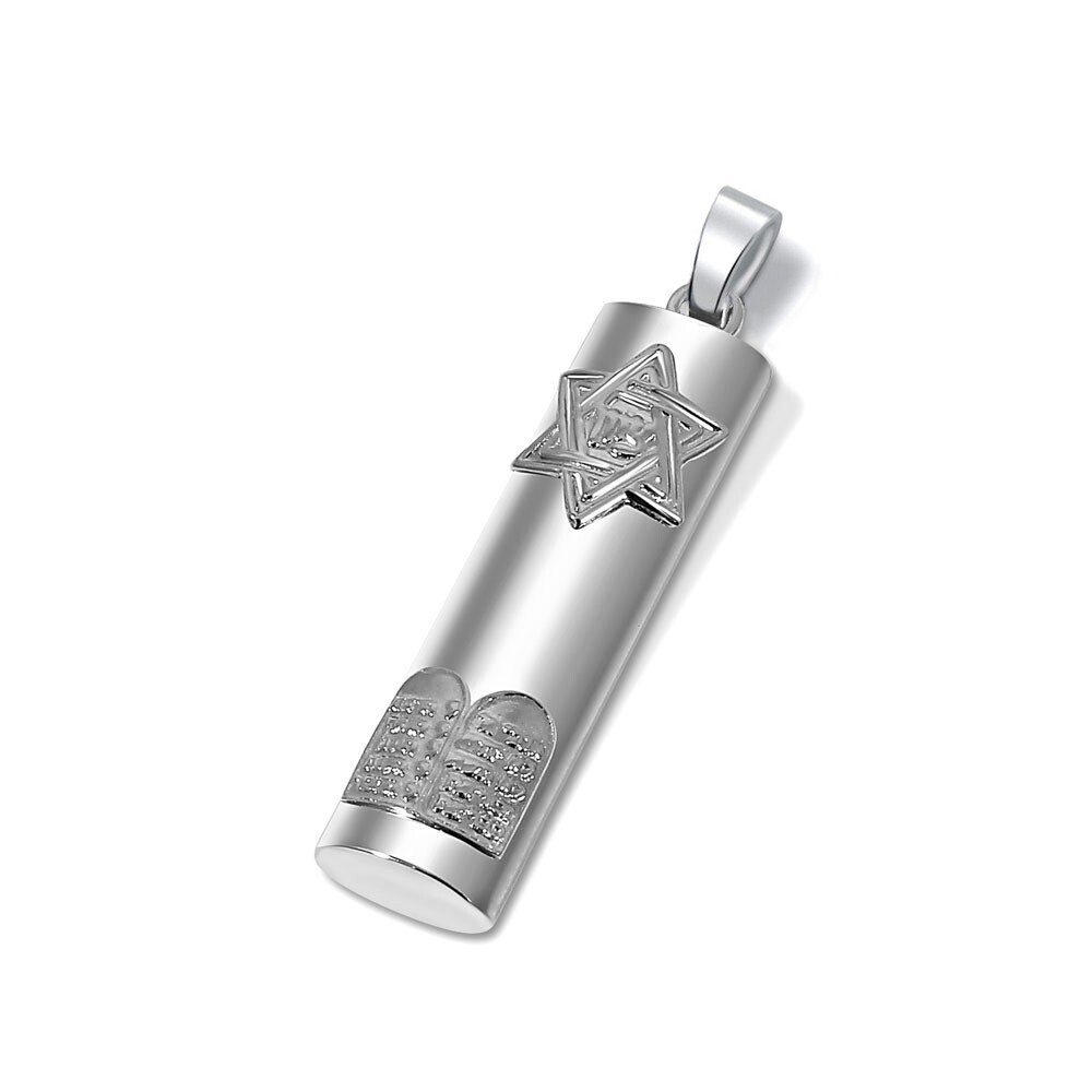 Sterling Silver Oval Jewish Star 'Mezuzah' Pendant Nekclace eBay