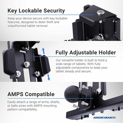 ARKON-Locking Forklift Tablet Mount, Fits iPad and Samsung Tablets - Picture 4 of 7