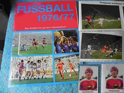 KOMPLETT + SIGNIERT GERD MÜLLER BERGMANN FUSSBALL 1976/77 ALBUM + FEHLDRUCKE