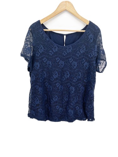 Leo \u0026 Nicole Crochet Lace Overlay Top 