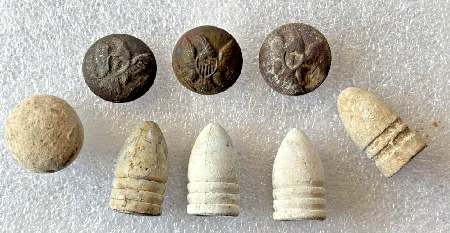 Bullet With Ridges Lot Of Civil War Bullets & Buttons Rocky Face Ridge Georgia | eBay