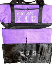 Mahjong Mahj Mah jong Carry Empty Bag + Two Bags Purses for Tiles + Bag for Rack