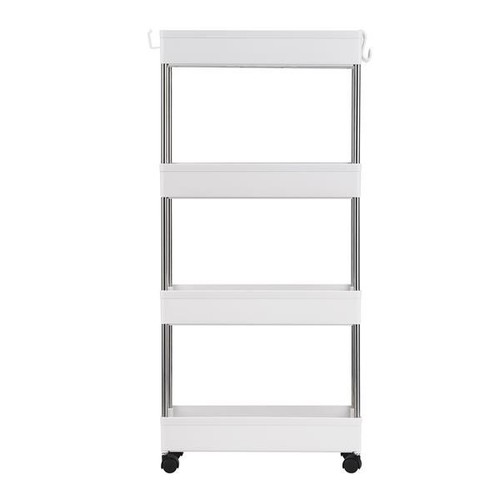 4 Tier Slim Storage Cart Mobile Shelving Unit Organizer Rolling Utility Rack - Picture 2 of 10