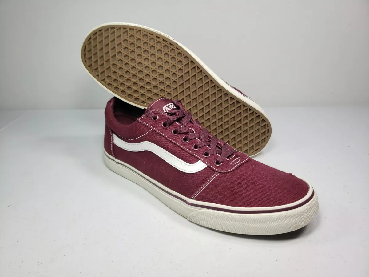 Vans Off The Wall Men'S 13 Old Skool Burgundy/Maroon With White Stripe  5000200 | Ebay