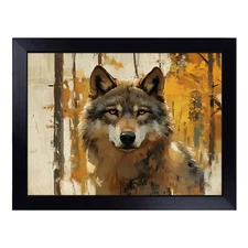 Wolf Illustrated Lap Tray Cushioned Bean Bag Padded TV Dinner Food Laptop Desk