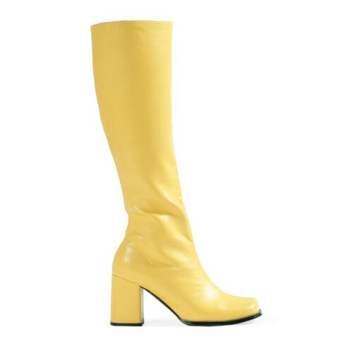 Blanco Go Go Bailarina Años 60 Mod Años 70 Hippie Hasta la Rodilla Mujer Disfraz Botas 6 7 8 9 10 - Imagen 21 de 21