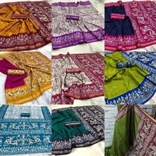 Women's Aura Silk saree with Separate Blouse Piece