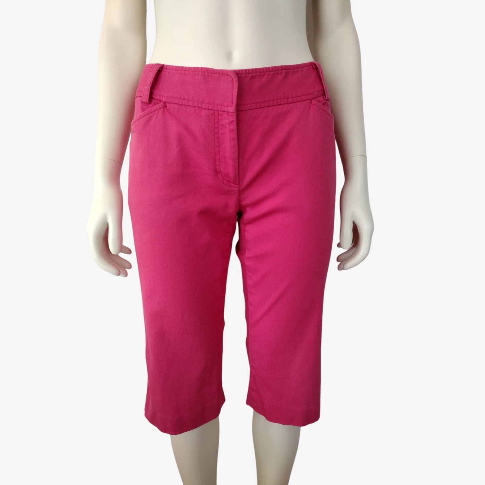 Ann Taylor Pink Mid Rise Cotton Capri Pants With Pockets Size 2