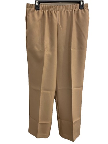 NWT Alfred Dunner Classics Slip On Elastic Waist Pant Size 10 Petite 10P Tan
