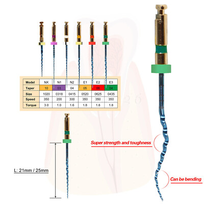 Dental Endo Rotary Files X-Pro Gold Taper NX-E3 25/31MM NITI Root Canal Files