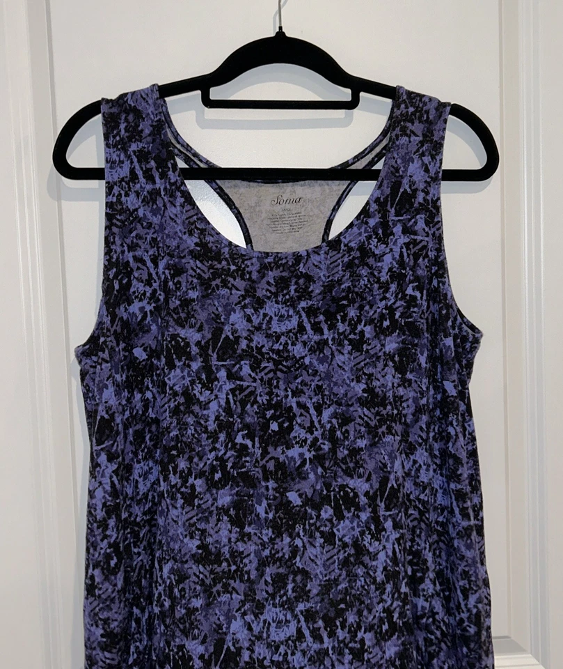 Soma Intimates большой ночное платье спортивная пижама сна черный и фиолетовый - Изображение 2 из 3