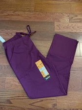 NWT Womens Wine ScrubStar Premium Scrubwear Drawstring Pant Scrub Bottom Size Sm