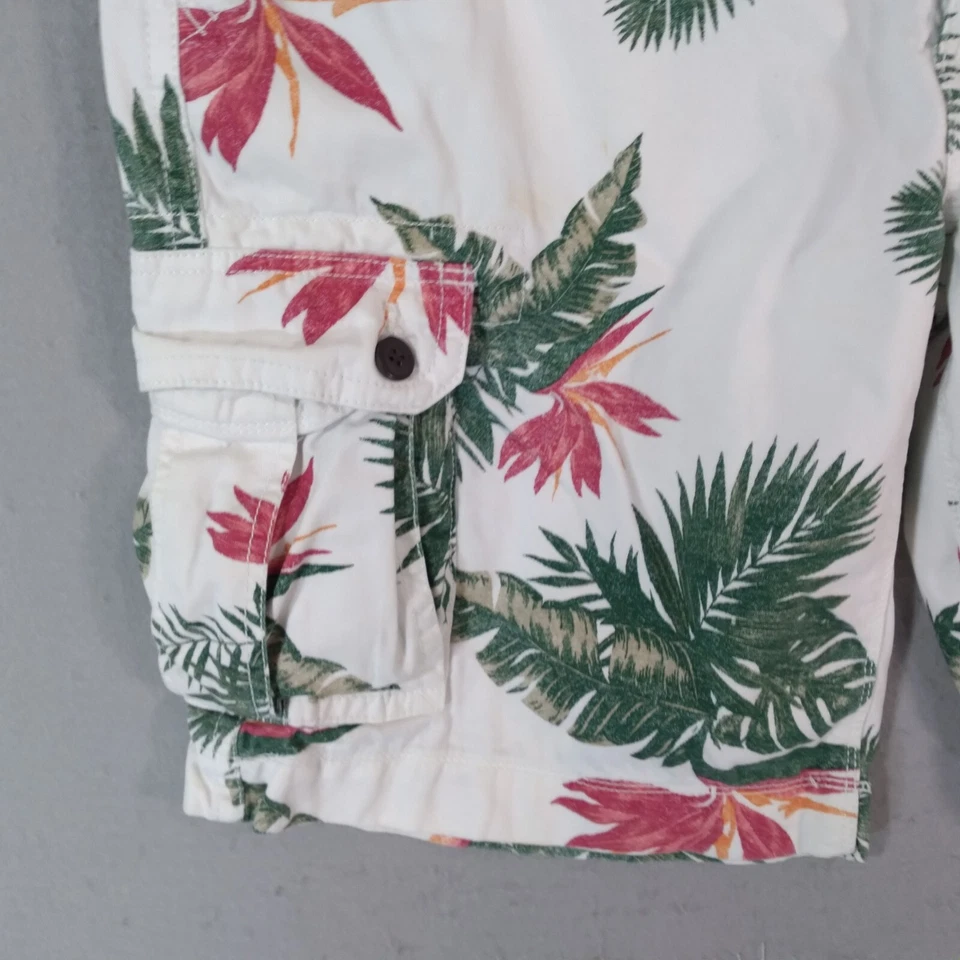 Мужские шорты карго Arizona Jean Co 34x 10 белый цветочный хлопок гавайские тропические - Изображение 4 из 4