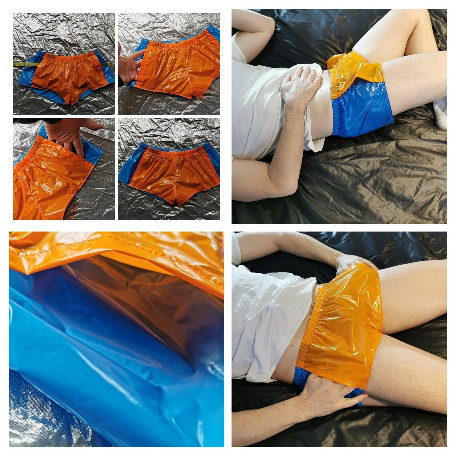 "DOUBLE RUMMAGERS" HIPSTER SHORTS in glossy ultra-thin PU nylon (XS > 2XL)
Opens in a new window or 