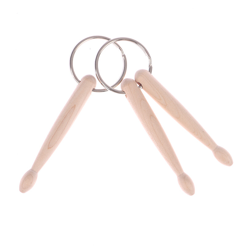 Mini Drum Sticks Keychain Wood Drumsticks Key Ring Chain Keyfob
