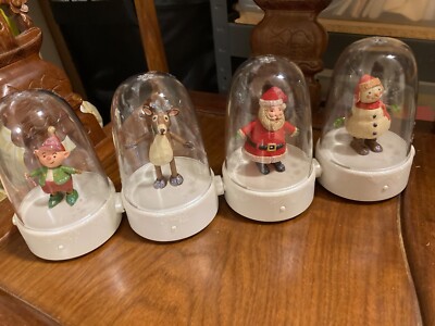 Hallmark Happy Tappers Set Of 4 Santa, Snowman, Elf & Reindeer