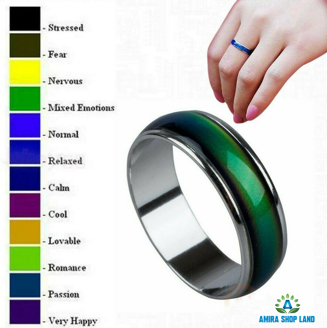 Stainless Steel Moon Ring Changing Color For Women Men and Stainless Steel Moon Ring Changing Color For Women Men and