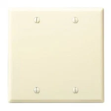 (25)-Leviton 2-Gang Standard Thermoset Blank Wall Plate, Ivory 001-86025