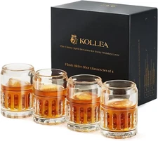 Kollea Shot Glasses, Flash Hider Shaped Clear Shot Glasses (Set of 4) 1.35 Oz
