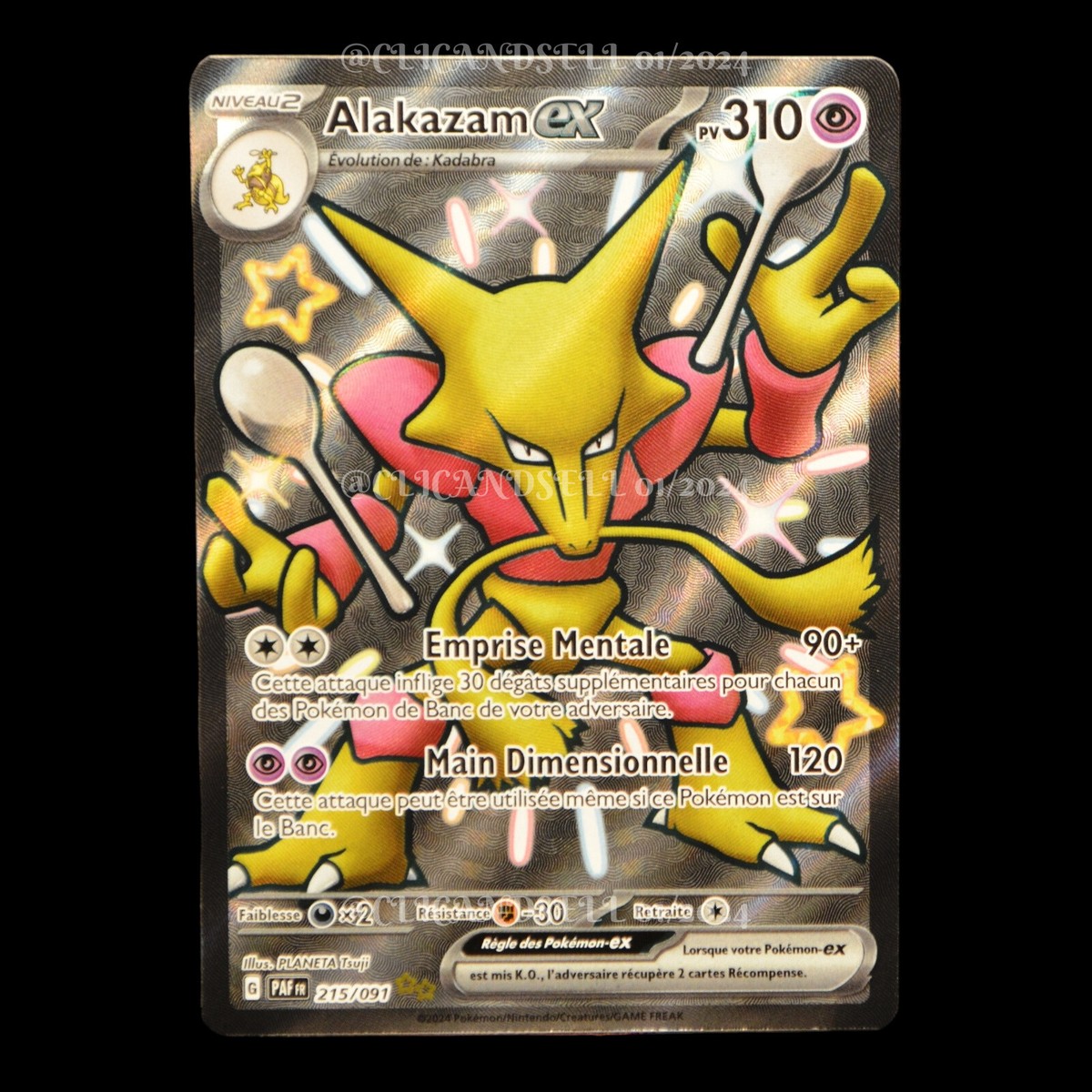 Carte Pokémon Alakazam EX 215/091 PAF SV4.5 Destinées De Paldea FR NEUF
