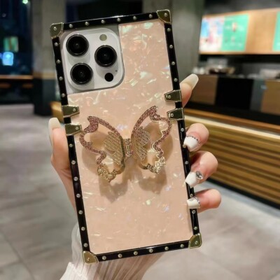 Diamond Butterfly Stand Cover Case For Vivo X200 X100 X90 X80 Y77 S16 Y35 Y78