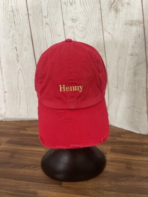 KBEthos Vintage Red Baseball Cap Hat - HENNY - Distressed StrapBack One Size