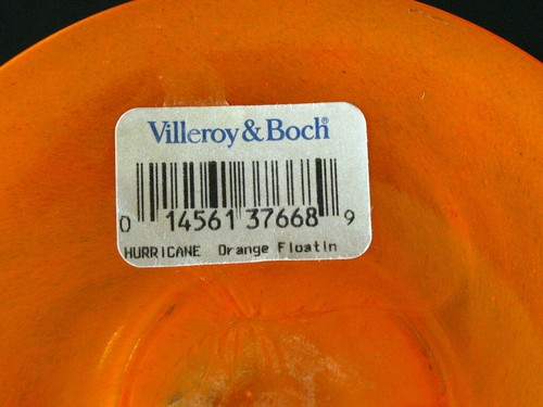 HARD TO FIND VILLEROY BOCH 4 Art Crystal Metal Caged Glass Orange Hurricane - Picture 7 of 7