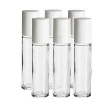 6 Re-fillable 10ML. Roll on Kit, Glass Roller Balls & Containers