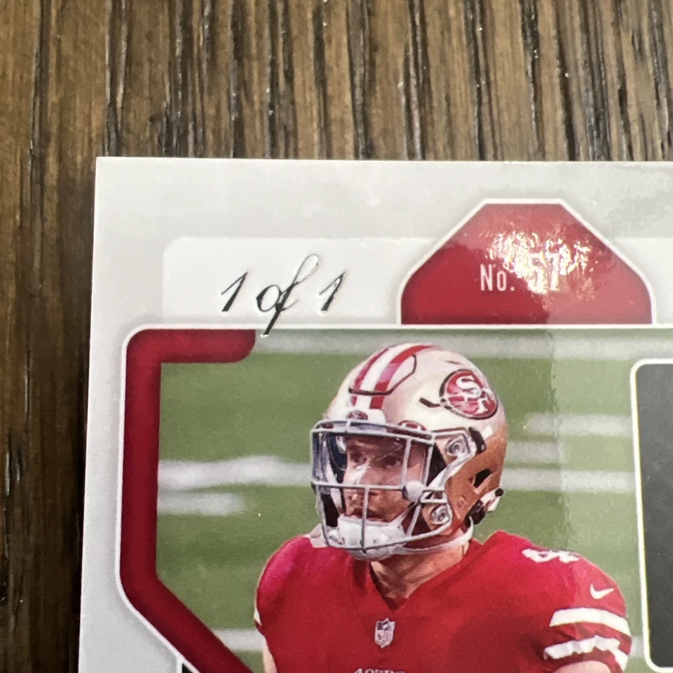 2021 Panini Prizm Kyle Juszczyk 1/1 Auto One Of One Green Shimmer FOTL - Image 3 of 3