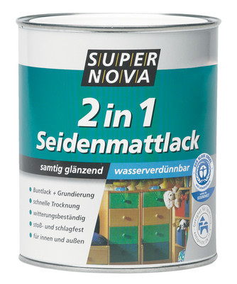 Super Nova Wasserbasierter PU-Acryllack 2in1 Seidenmattlack Innen Außenbereich