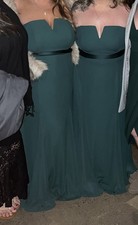Vera Wang White Collection Forest Green Strapless Dress Size 18 VW360453
