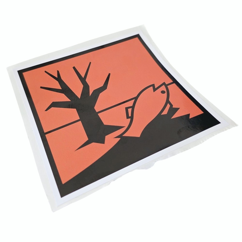 Fish/Tree Hazard Warning Diamond Label 100mm x 100mm