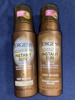 X2 Jergens Natural Glow Instant Sun Sunless Tanning Mousse Deep Bronze 6 fl oz