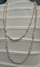 VTG Opera Extra Long 6mm Genuine Cultured Baroque Pearl Necklace 62
